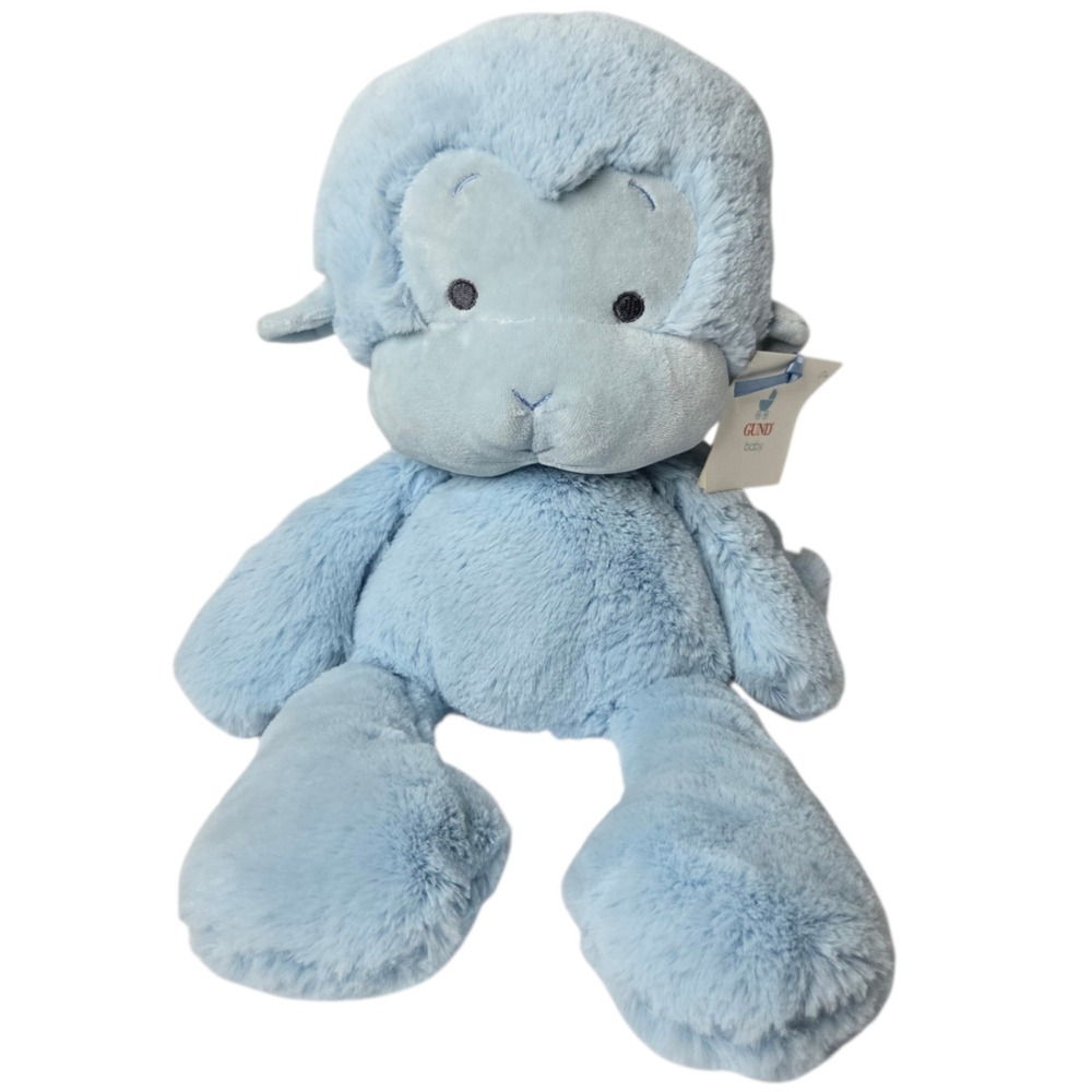 Gund Baby Meme Monkey Plush 14" Blue Nursery Lovey‎ Zoo Stuffed Animal Soft Toy